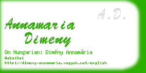 annamaria dimeny business card